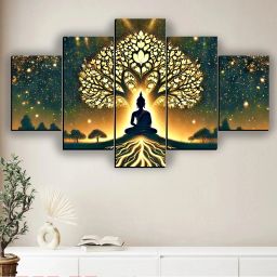 Lord Buddha Wall Decor Gift Items Pack of 5-22