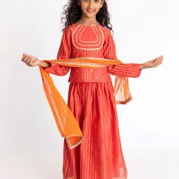 A Little Fable Girls Embellished Ready to Wear Lehenga & Blouse With Dupatta-picture-42