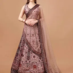 SAPTRANGI Embroidered Thread Work Semi-Stitched Lehenga & Blouse With Dupatta-image-32