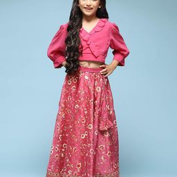 Biba Girls Floral Printed Ready to Wear Lehenga Choli-picture-31