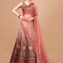 SAPTRANGI Embroidered Semi-Stitched Lehenga & Blouse With Dupatta-image-37