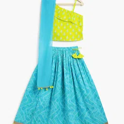 Campana Girls Ethnic Motif Printed Ready To Wear Lehenga & Blouse With Dupatta-picture-11