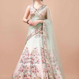 SAPTRANGI Printed Semi-Stitched Lehenga & Blouse With Dupatta-image-41