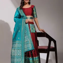 Fabcartz Semi-Stitched Lehenga & Unstitched Blouse With Dupatta-picture-7