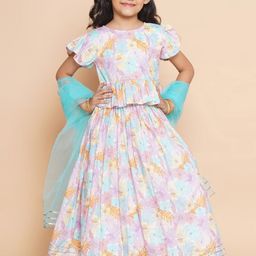 Modish Couture Girls Printed Cotton Ready to Wear Lehenga & Blouse With Dupatta-picture-50