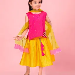 Aarika Girls Woven Design Ready to Wear Lehenga & Blouse With Dupatta-image-11
