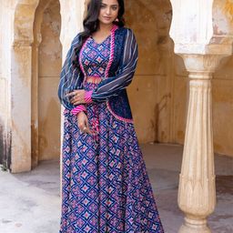 Ragavi Ethnic Motifs Printed Ready to Wear Lehenga & Blouse With Dupatta-25