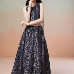 Inddus Girls Woven Design Ready to Wear Lehenga & Blouse-image-71