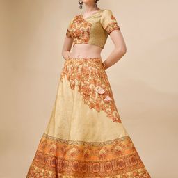 SAPTRANGI Printed Beads and Stones Ready to Wear Lehenga & Blouse With Dupatta-picture-24