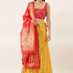 Kaizen TEXO FAB Embellished Semi-Stitched Lehenga & Unstitched Blouse With Dupatta-picture-15