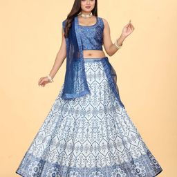 EthnicTree Ethnic Printed Beads and Stones Ready to Wear Lehenga & Blouse With Dupatta-image-22
