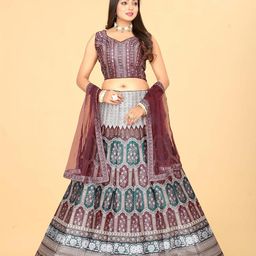 EthnicTree Ethnic Motifs Printed Beads and Stones Ready to Wear Lehenga Choli-picture-16