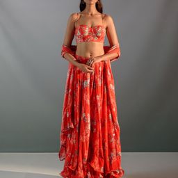 Aaryaa By Kashveen Kohli Embroidered Ready to Wear Lehenga & Blouse With Dupatta-image-24