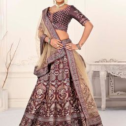 SAPTRANGI Embroidered Ready to Wear Lehenga & Blouse With Dupatta-image-36