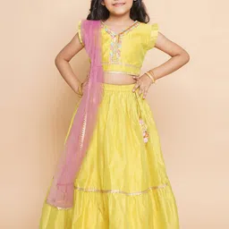 Modish Couture Girls Embellished V-Neck Ready to Wear Lehenga & Blouse With Dupatta-picture-21