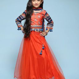 Biba Girls Floral Printed Ready to Wear Lehenga & Blouse With Dupatta-picture-40