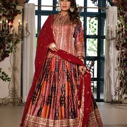 ODETTE Embroidered Sequinned Ready to Wear Lehenga & Blouse With Dupatta-picture-13