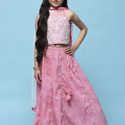 Biba Girls Printed Ready to Wear Lehenga & Blouse With Dupatta-picture-10