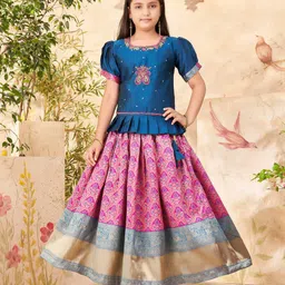Aarika Girls Embroidered Ready to Wear Lehenga &-image-61