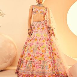 ANEESH AGARWAAL Embroidered Thread Work Ready to Wear Lehenga & Blouse With Dupatta-picture-32