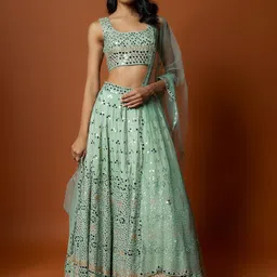 Mehak Murpana Embroidered Ready to Wear Lehenga & Blouse With Dupatta-picture-5