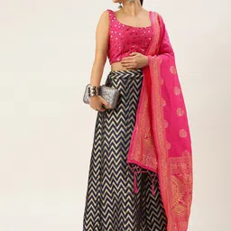 Kaizen TEXO FAB Embellished Semi-Stitched Lehenga & Unstitched Blouse With Dupatta-picture-12