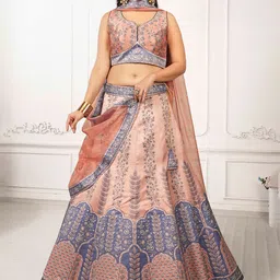 SAPTRANGI Printed Ready to Wear Lehenga & Blouse With Dupatta-picture-58