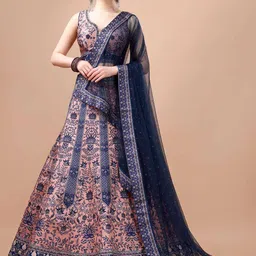 SAPTRANGI Printed Ready to Wear Lehenga & Blouse With Dupatta-image-46