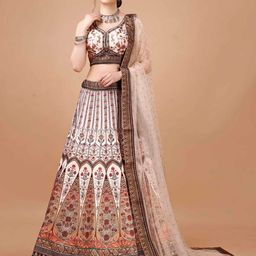 SAPTRANGI Printed Ready to Wear Lehenga & Blouse With Dupatta-picture-19