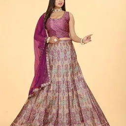 EthnicTree Ethnic Motif Woven Design Ready to Wear Lehenga & Blouse With Dupatta-picture-35