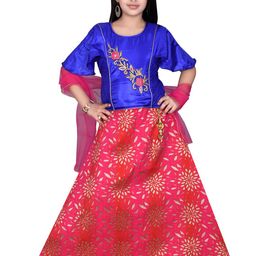 BAESD Girls Embroidered Ready to Wear Lehenga & Blouse With Dupatta-picture-27