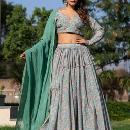 HOUSE OF JAMOTI Printed Ready to Wear Lehenga & Blouse With Dupatta-picture-28