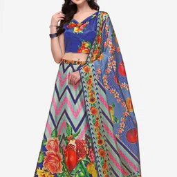 Kaizen TEXO FAB Printed Semi-Stitched Lehenga & Unstitched Blouse With Dupatta-8