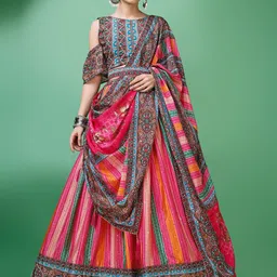 PURVAJA Printed Semi-Stitched Lehenga & Unstitched Blouse With Dupatta-picture-25