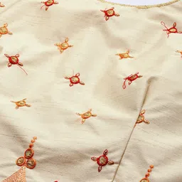 HRITIKA Embroidered Thread Work Semi-Stitched Lehenga & Unstitched Blouse With Dupatta image 5