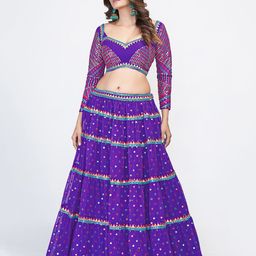 Fusionic Embellished Mirror Work Semi-Stitched Lehenga Choli With Dupatta image 2