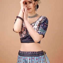 SAPTRANGI Printed Ready to Wear Lehenga & Blouse With Dupatta image 2