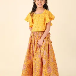 Fabindia Girls Printed Ready to Wear Lehenga & Blouse-26