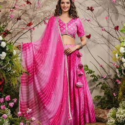 EverBloom Printed Gotta Patti Ready to Wear Lehenga & Blouse With Dupatta-image-25