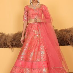 Ethnovog Printed Sweetheart Neck Ready to Wear Lehenga & Blouse With Dupatta-picture-23