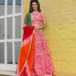 Indi INSIDE Printed Ready to Wear Lehenga & Unstitched Blouse With Dupatta-picture-19