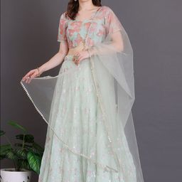 Ethnovog Embellished Sequinned Ready to Wear Lehenga & Blouse With Dupatta-image-47
