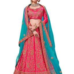 MANVAA Embroidered Semi-Stitched Lehenga & Unstitched Blouse With Dupatta-45