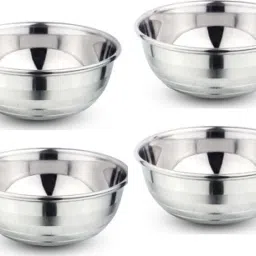 Stainless Steel Vegetable Bowl Stainless Steel 5.5 22G Diamond Prem Vati Set of 4 Pcs 200 ml Each-47