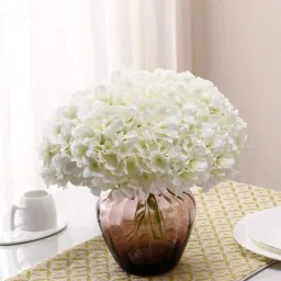 zoanto White Hydrangea Artificial Flower image 2