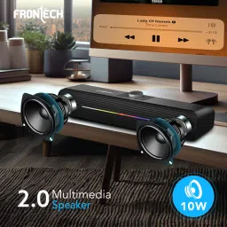 Frontech 1.0 USB with AUX | LED Lights| Volume Control | PC, Mobile SPK-0009 10 W Laptop/Desktop Speaker image 2