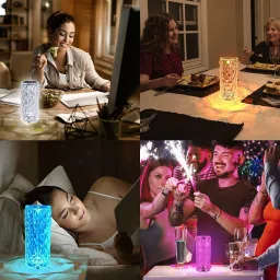 ratixes Crystal Lamp,Touch Control Rose Lamp, Table Lamp with 16 RGB Color Changing, Table Lamp image 5