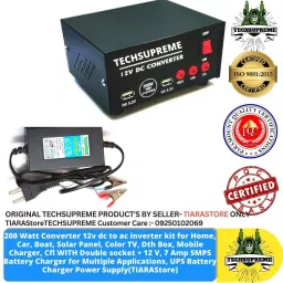 200 Watt Converter 12V DC to AC Solar Mini inverter & 12V 7 A Battery Charger Square Wave Inverter-picture-20