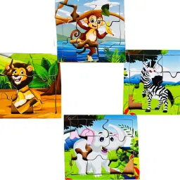 shalafi Animals theme based puzzle for kids 4 in 1 puzzle with different color and theme image 3