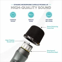 amg music UHF Wireless Microphone System Cordless Dynamic Mic with Rechargeable Receiver Microphone image 4
